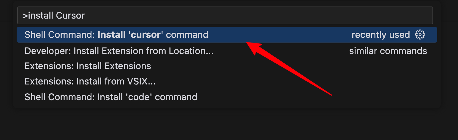 install cursor command